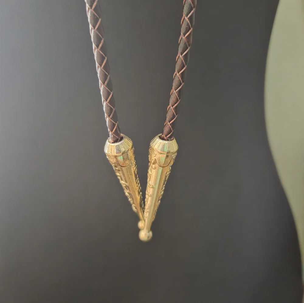 Southwestern Large Buffalo Lazer Cut Howlite Slab Bolo Tie Necklace Western